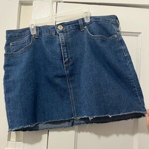 Basic Editions Dark Blue Denim Mini Skirt